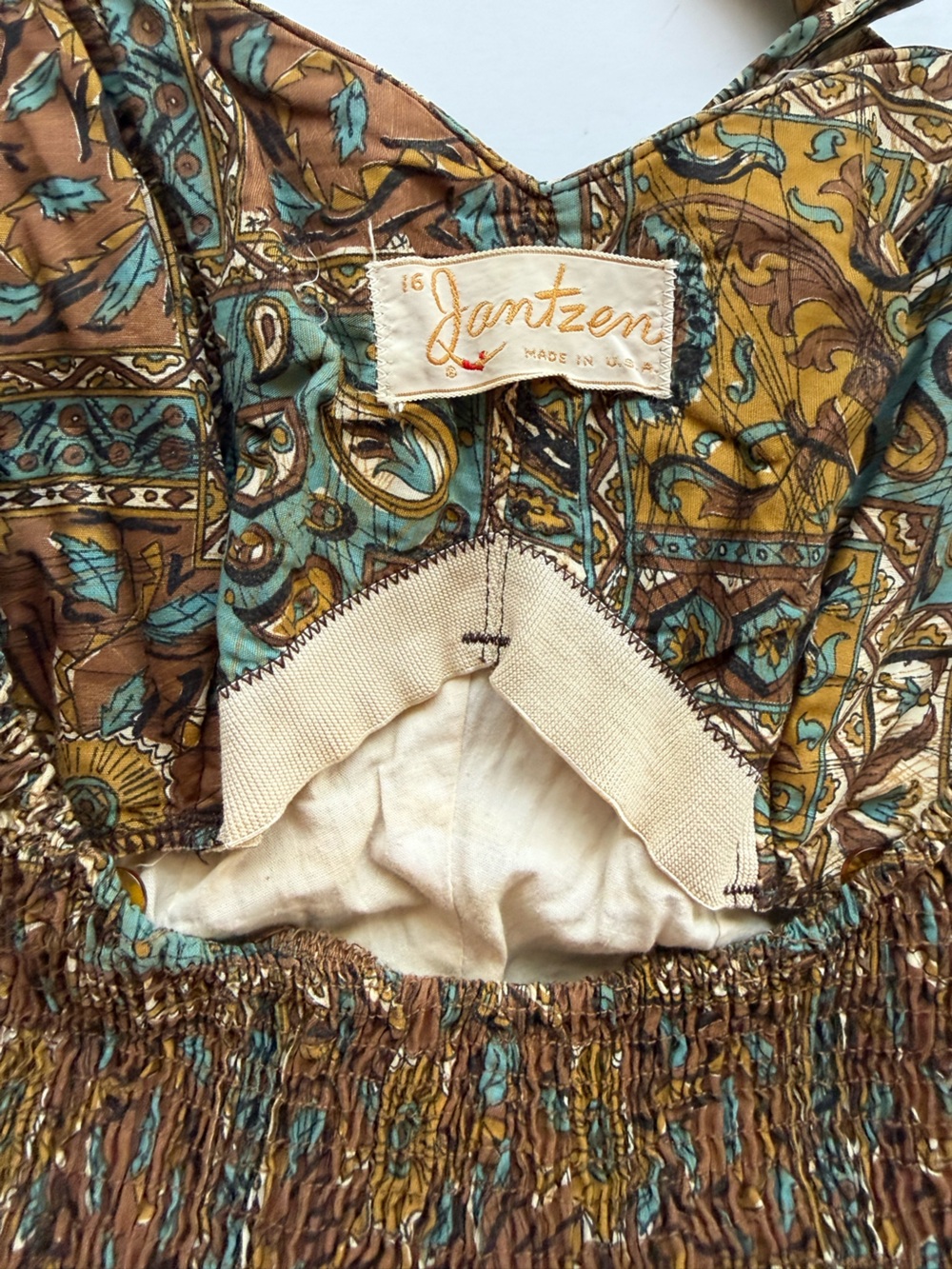Vintage Jantzen swimsuit one piece retro pinup tiki rockabilly vintage size 16 - Picture 11 of 15
